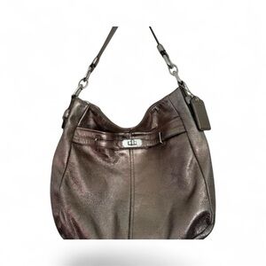 Coach Chelsea Ashlyn Gunmetal Pewter Pebbled Leather Shoulder‎ Bag 18211